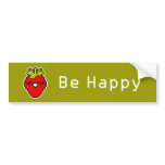 Pixel Art Cute Strawberry Bumper Sticker
