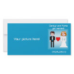 Pixel Bride and Groom - Photo Save the Date - Blue photo cards