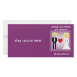 Pixel Bride and Groom - Photo Save the Date - Plum photo cards