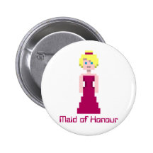 Pixel Bridesmaid - Maroon Custom Pin