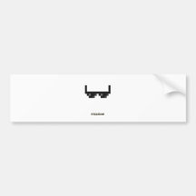 Pixel_Glasses Bumper Stickers