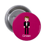 Pixel Groom - Maroon - Custom Pin