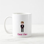 Pixel Groomsman - Maroon Mug
