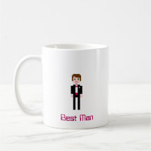 Pixel Groomsman - rouge foncé Tasse