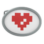 Pixel Heart 8 Bit Love Belt Buckle