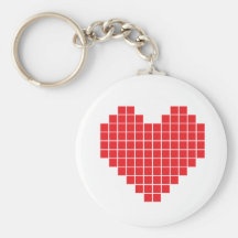 Pixel Heart Keychains