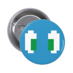 Pixel Manga Green Eyes Pinback Button