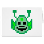 Pixel Martian Alien Greeting Cards