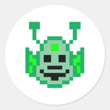 Pixel Martian Alien Sticker