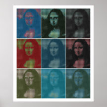 Pixel popart: Da Vinci's Mona Lisa (La Gioconda) Poster