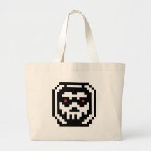 Pixel Skeleton Skull Canvas Bag