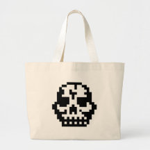 Pixel Skull Tote Bags