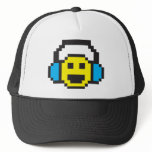 Pixel Smiley DJ Trucker Hat