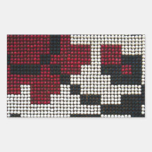 Pixelated Black, White, Red Sticker