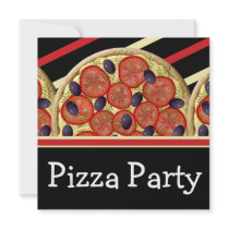 Pizza birthday party boys girls personalized invite