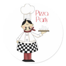 Pizza Birthday Party Stickers