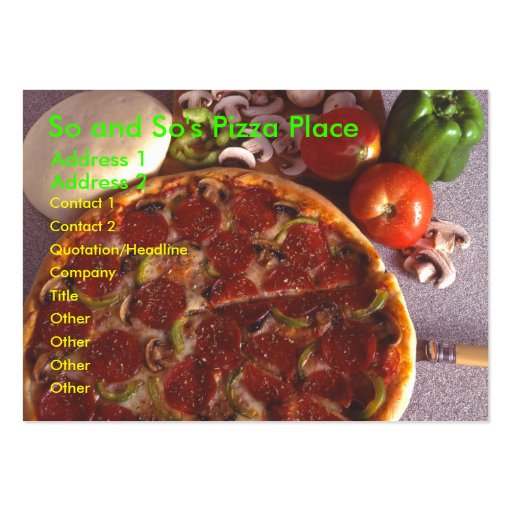 Pizza Chubby Card Business Card