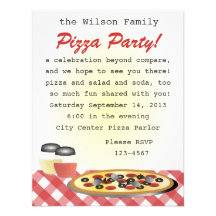 Pizza Dinner Personalized Invitations