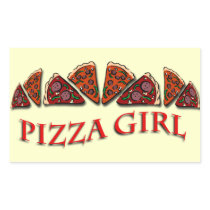 Pizza Girl Rectangular Stickers