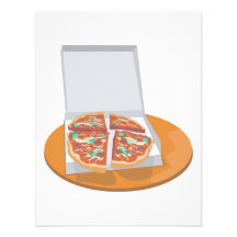 pizza in delivery box announcement