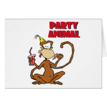 Pizza Monkey Party Animal Greeting Cards