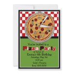 Pizza Party Birthday Invitations
