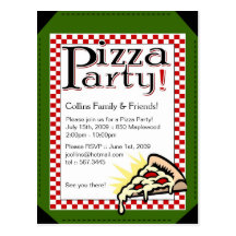 Pizza Party Invitation Postcard