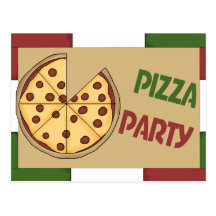 Pizza Party Invitation Postcards