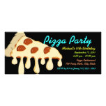 Pizza Party Neon Custom Invitations