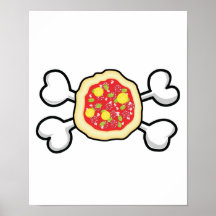 pizza Skull and Crossbones Posters