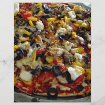 Pizza, with feta, olives, capsicum flyer design