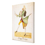 Place caricature of the returning emigrants stretched canvas print
