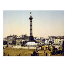 Place de la Bastille, 1900, Paris Postcards