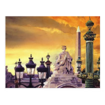 "Place de la Concorde" Paris Watercolor postcards