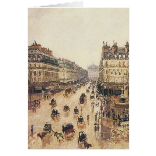 Place du Théâtre Français, Paris: Rain by Pissarro Card