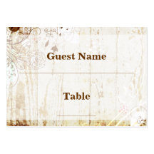 Placecard l'épousant en bois floral chic minable v modèles de cartes de visite