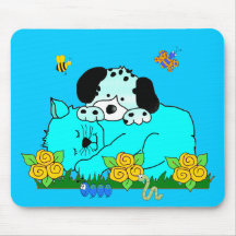 Placemat Kid's Puppy Dog Kitten Friends Sleeping 3 Mousepad