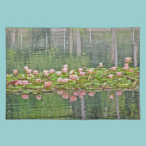 PLACEMATS, PINK LOTUS BLOSSOMS & REFLECTIONS placemats