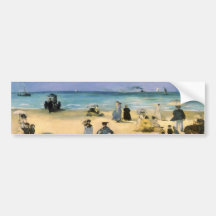 Plage à Boulogne par Manet, impressionisme vintage Adhésifs Pour Voiture
