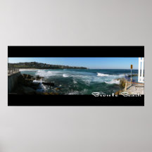 Plage de Bronte, affiche de panorama de Sydney - c