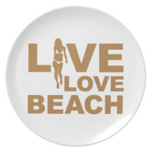 Plage vivante d'amour assiettes