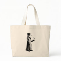 Plague Doctor with a Hot Cuppa Tote Bags