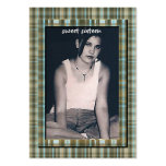 Plaid Aqua Blue Sweet 16 Birthday Photo Cards
