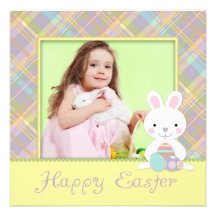 Plaid Bunny Invitation Square 2