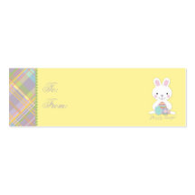 Plaid Bunny Skinny Gift Tag Business Card Templates