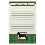 Plaid Christmas Cane Corso Stationery