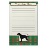 Plaid Christmas Curly Coated Retriever Stationery