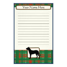 Plaid Christmas Dogo Argentino Stationery