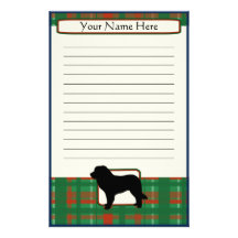 Plaid Christmas Leonberger Stationery