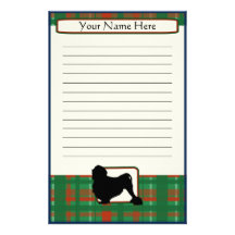 Plaid Christmas Lowchen Stationery